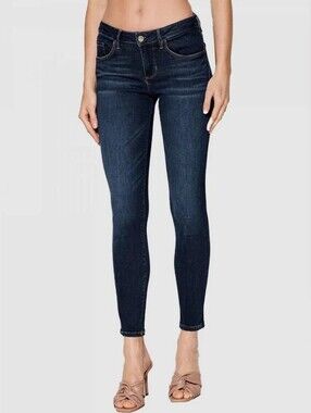 Guess Dark Indigo Faded Low Rise Skinny Jeans 27